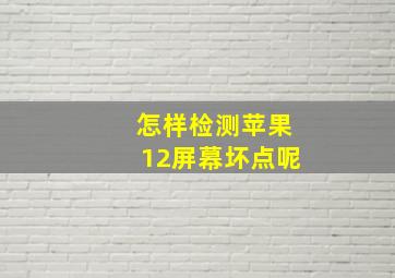 怎样检测苹果12屏幕坏点呢