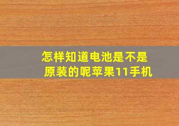 怎样知道电池是不是原装的呢苹果11手机