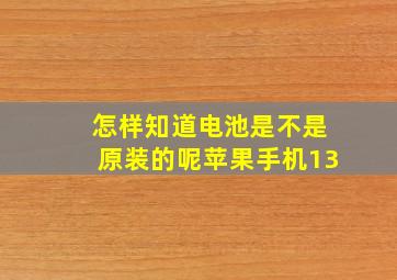 怎样知道电池是不是原装的呢苹果手机13