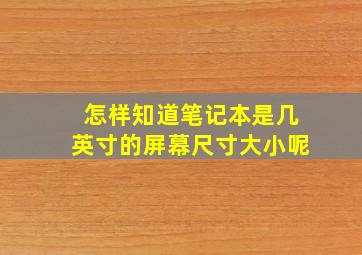 怎样知道笔记本是几英寸的屏幕尺寸大小呢