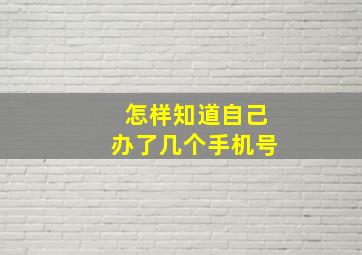 怎样知道自己办了几个手机号