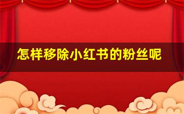 怎样移除小红书的粉丝呢