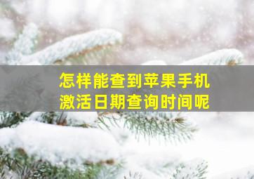 怎样能查到苹果手机激活日期查询时间呢