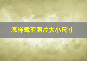 怎样裁剪照片大小尺寸