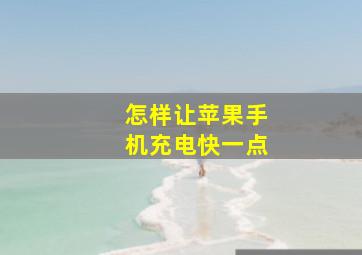 怎样让苹果手机充电快一点