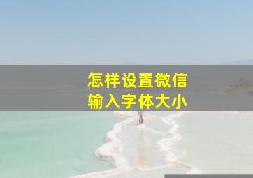 怎样设置微信输入字体大小