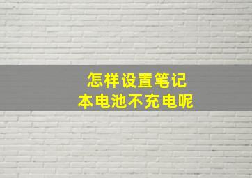 怎样设置笔记本电池不充电呢