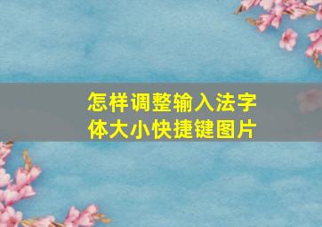 怎样调整输入法字体大小快捷键图片