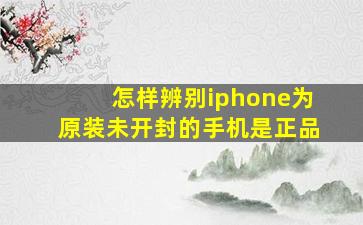 怎样辨别iphone为原装未开封的手机是正品