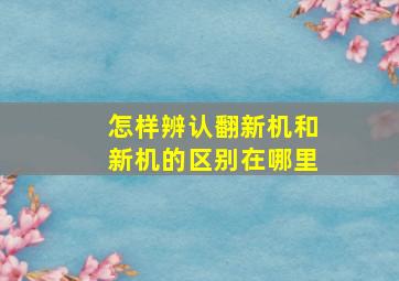 怎样辨认翻新机和新机的区别在哪里