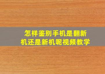 怎样鉴别手机是翻新机还是新机呢视频教学