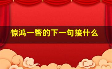 惊鸿一瞥的下一句接什么