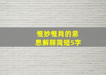 惟妙惟肖的意思解释简短5字