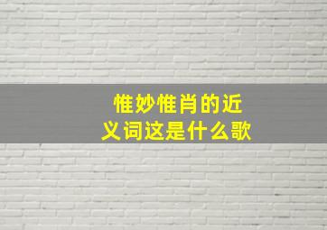 惟妙惟肖的近义词这是什么歌