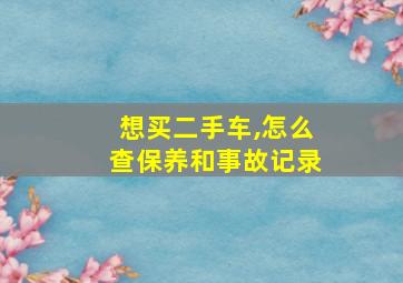 想买二手车,怎么查保养和事故记录