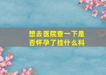 想去医院查一下是否怀孕了挂什么科