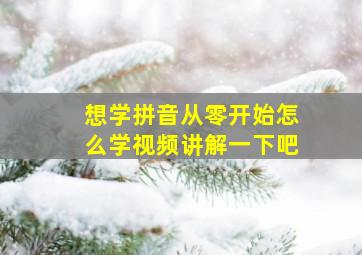 想学拼音从零开始怎么学视频讲解一下吧