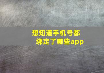 想知道手机号都绑定了哪些app