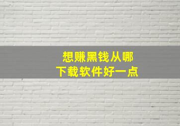 想赚黑钱从哪下载软件好一点