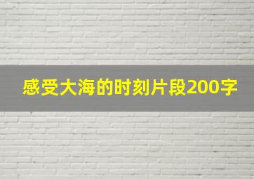 感受大海的时刻片段200字