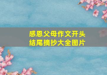 感恩父母作文开头结尾摘抄大全图片