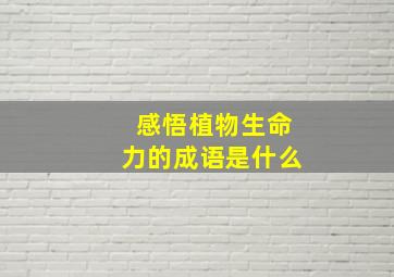 感悟植物生命力的成语是什么