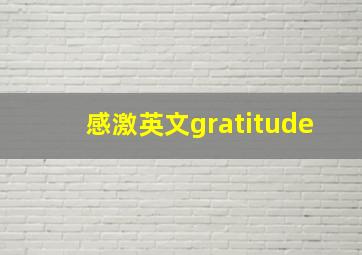 感激英文gratitude