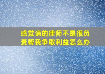 感觉请的律师不是很负责帮我争取利益怎么办