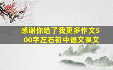 感谢你给了我更多作文500字左右初中语文课文