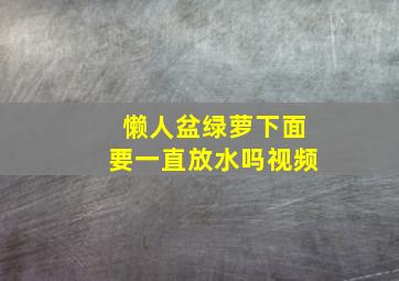 懒人盆绿萝下面要一直放水吗视频