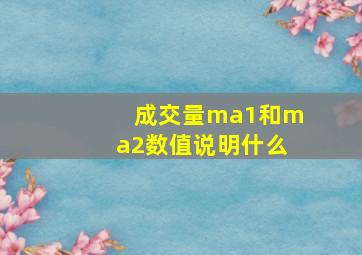 成交量ma1和ma2数值说明什么