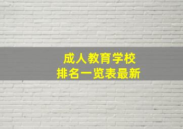 成人教育学校排名一览表最新