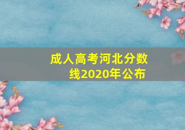 成人高考河北分数线2020年公布