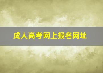 成人高考网上报名网址