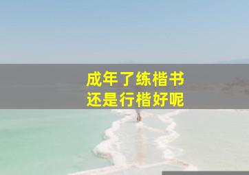 成年了练楷书还是行楷好呢