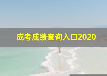 成考成绩查询入口2020