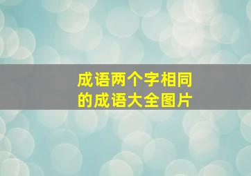 成语两个字相同的成语大全图片