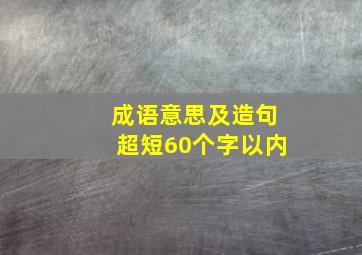 成语意思及造句超短60个字以内