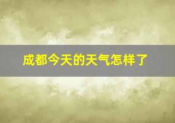 成都今天的天气怎样了