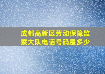 成都高新区劳动保障监察大队电话号码是多少