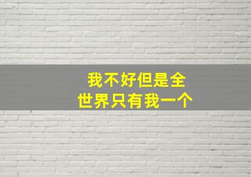 我不好但是全世界只有我一个