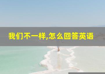 我们不一样,怎么回答英语