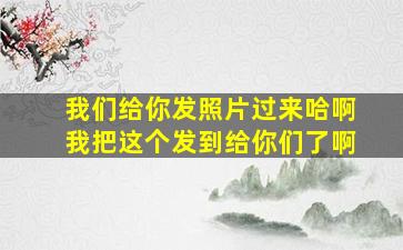 我们给你发照片过来哈啊我把这个发到给你们了啊