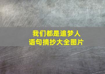 我们都是追梦人语句摘抄大全图片