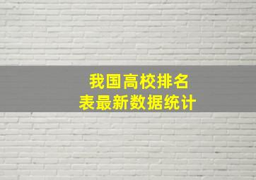 我国高校排名表最新数据统计