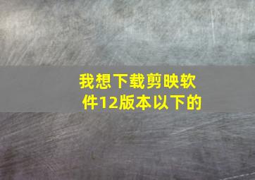 我想下载剪映软件12版本以下的