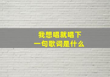 我想唱就唱下一句歌词是什么