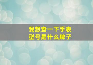 我想查一下手表型号是什么牌子