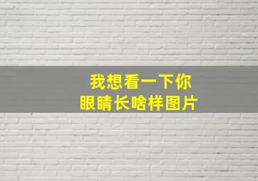 我想看一下你眼睛长啥样图片