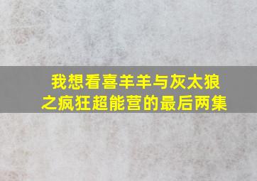 我想看喜羊羊与灰太狼之疯狂超能营的最后两集